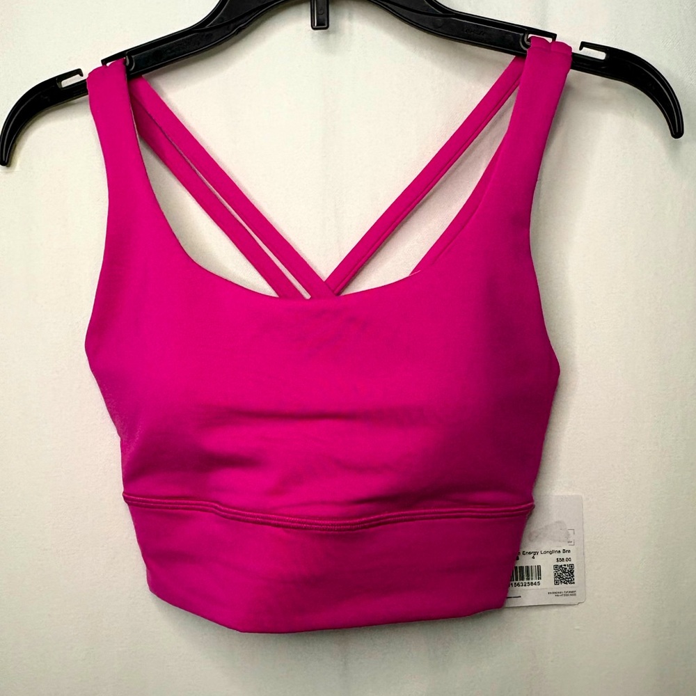 NWT LULULEMON Sz 4 Energy Longline Bra Raspberry